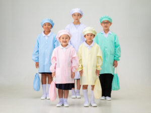 前ボタン式給食着